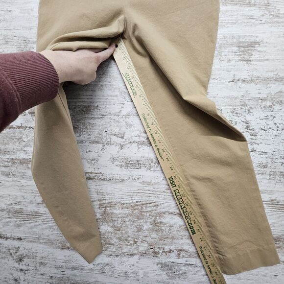 TALBOTS $99 Beige Tan Chatham Ankle Pant Side Zip Stretch Cotton Size 6 Preppy - Picture 4 of 8
